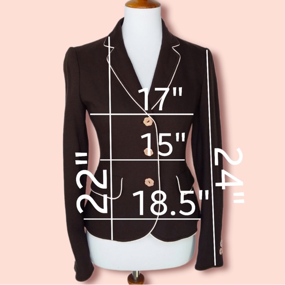 Moschino Elegant Brown Women's Blazer with Pink lining - Picture 2 of 8